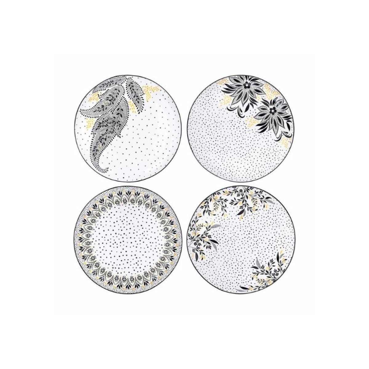 PORTMEIRION S MILLER ARTISANNE NOIR PLATO POSTRE 20 CM X 4 