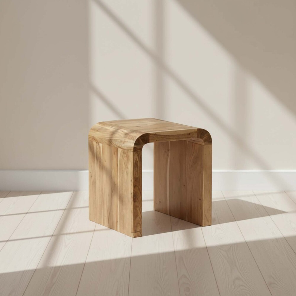 MESA LATERAL MADERA-ACACIA NATURAL-BEIGE ARCO NATURAL