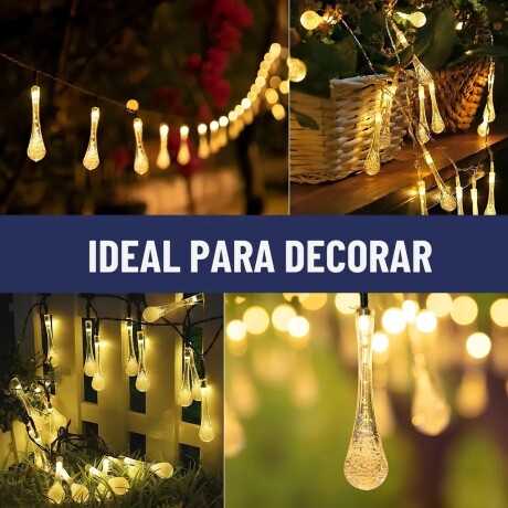 Guirnalda Solar Hada Gotas 7m 30 Luces Led Navidad Guirnalda Solar Hada Gotas 7m 30 Luces Led Navidad