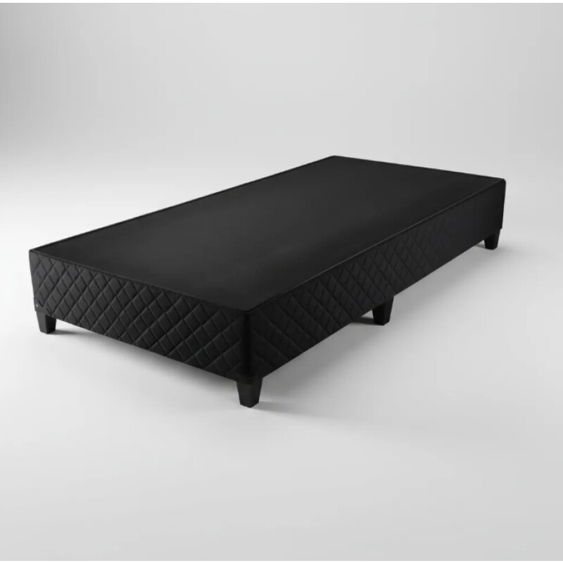 Box Para Sommier Capitoneado Con Patas Una Plaza Negro Negro