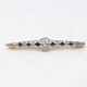 Prendedor En Oro 18K Blanco Con Brillantes, Diamantes Y Zafiros Sintéticos Prendedor En Oro 18K Blanco Con Brillantes, Diamantes Y Zafiros Sintéticos