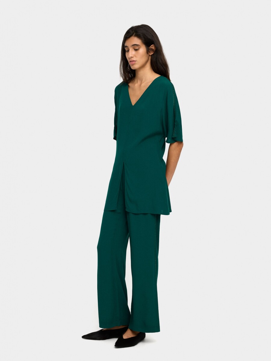 Blusa Larga Detalle Brillante verde