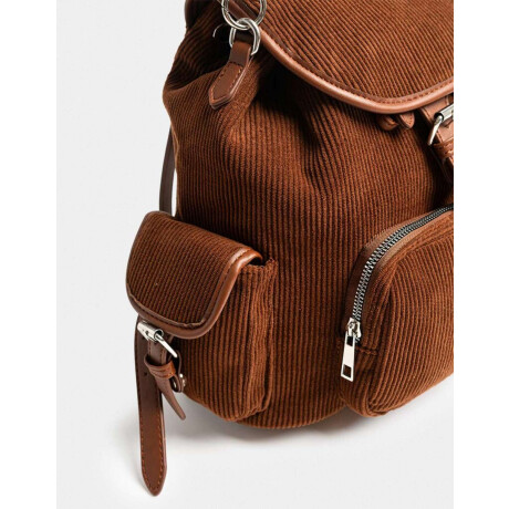 Mochila Solapa Corderoy Chocolate Marron Chocolate