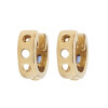 Caravanas Carré de oro amarillo 18k. con brillantes y zafiros Caravanas Carré de oro amarillo 18k. con brillantes y zafiros