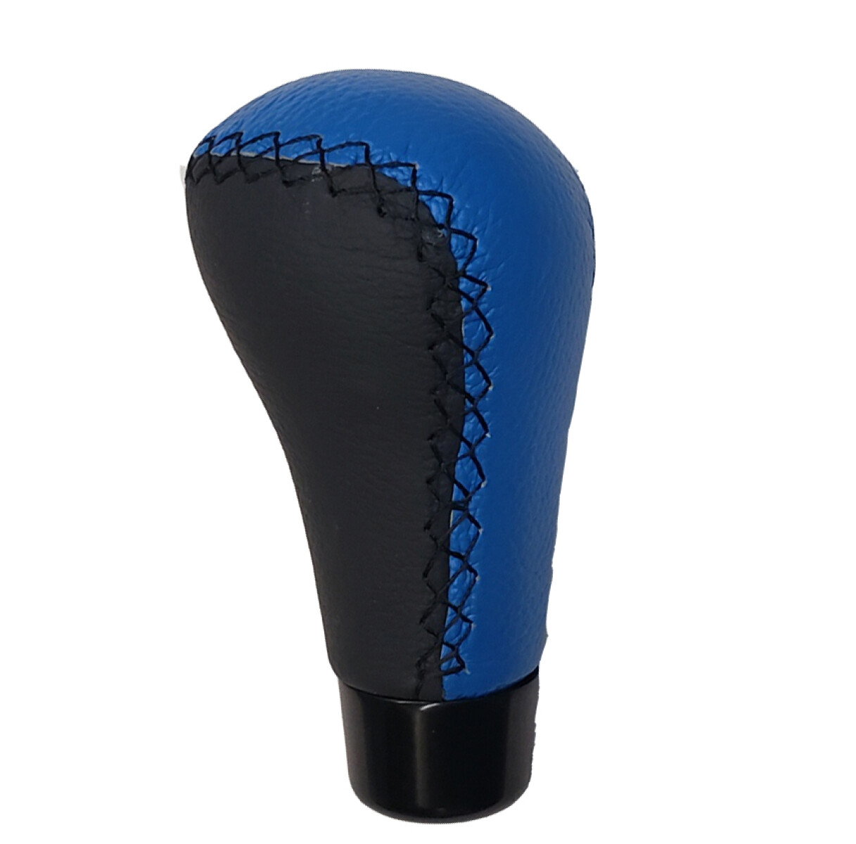PERILLAS CAMBIO FRENO - BOCHA PALANCA CAMBIOS CUERO NEGRO-AZUL - 