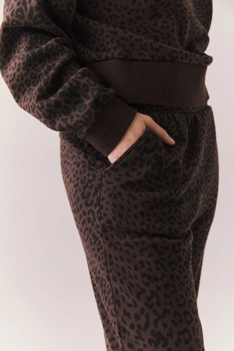 COTTON FLEECE MISSION JOGGERS Leopardo