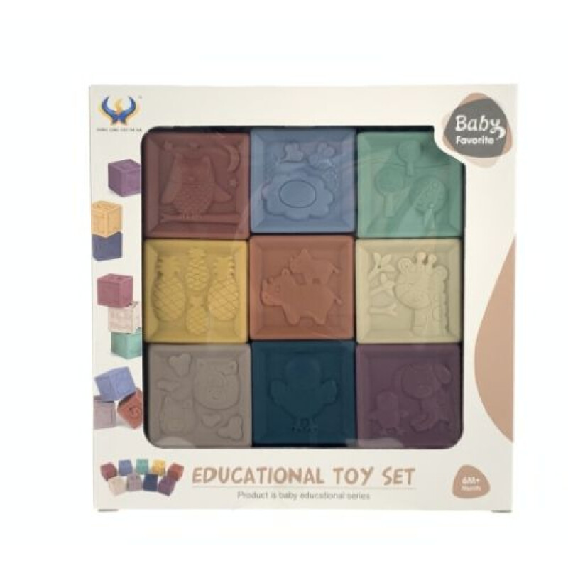 Set 9 cubos sensoriales de silicona- colores tierra Set 9 Cubos Sensoriales De Silicona- Colores Tierra