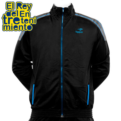 Equipo Deportivo Topper Campera + Pantalón Hombre Negro/Azul