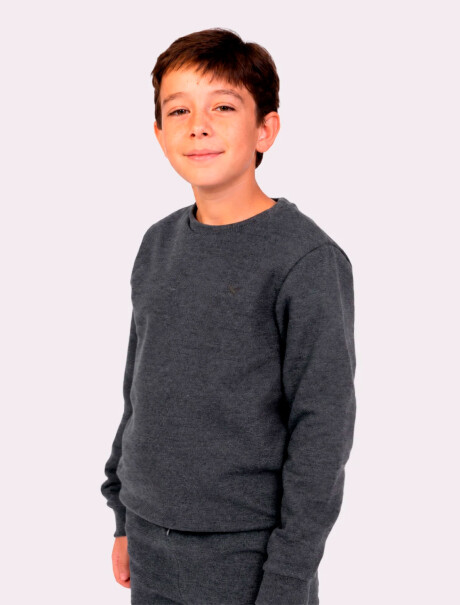 BUZO BÁSICO UNISSEX INFANTIL GRIS OSCURO