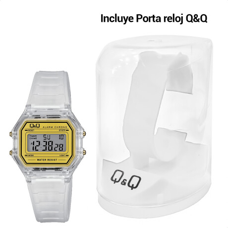 Reloj Q&Q Classic Digital Unisex Resistente Al Agua Transparente
