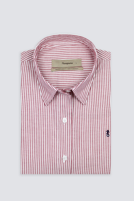 Camisa dama Suspiro de Algodón Raya Roja