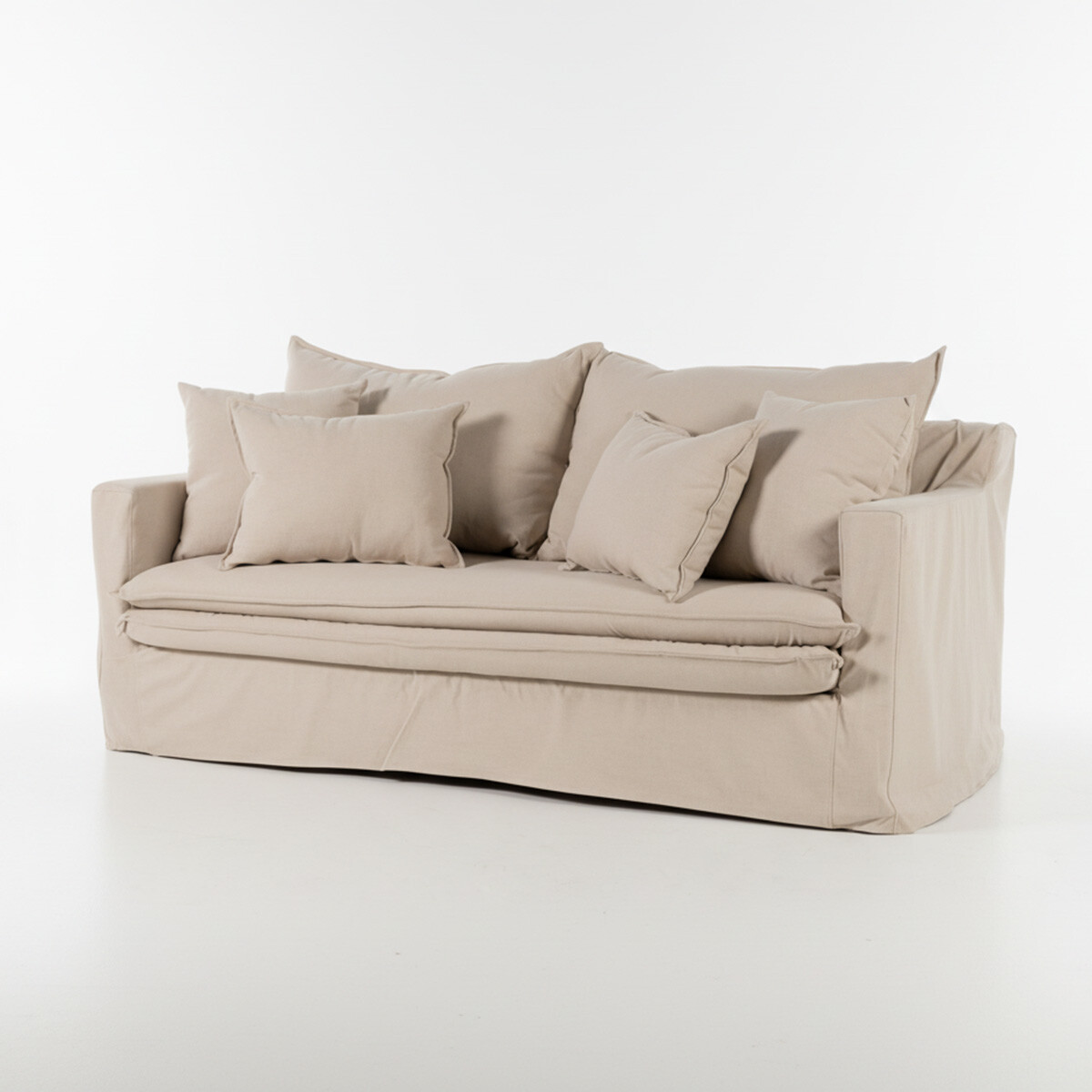 Sofá Gin con Funda - Tela Rústica - 2,5 cuerpos - TD5263-1636 (Capuccino) 