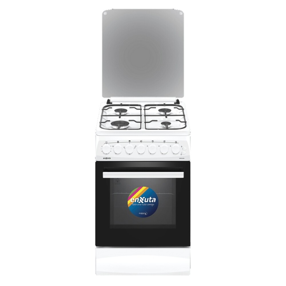 COCINA COMBINADA 4 HORNALLAS BLANCA CON TERMOCUPLA 50X60 CM Cocina Combinada 4 Hornallas Blanca Con Termocupla 50x60 Cm