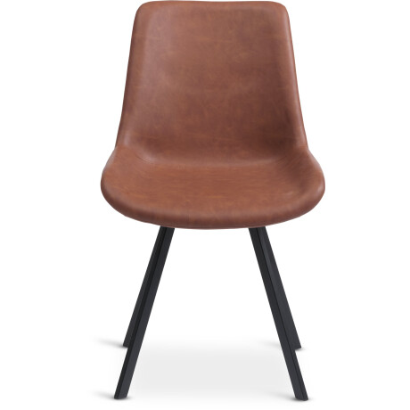 Silla De Comedor Hygum Giratoria Polipiel Cognac/Negro