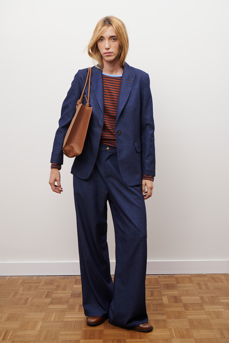 PANTALON JEAN TEXTIL - AZUL CAMEL 