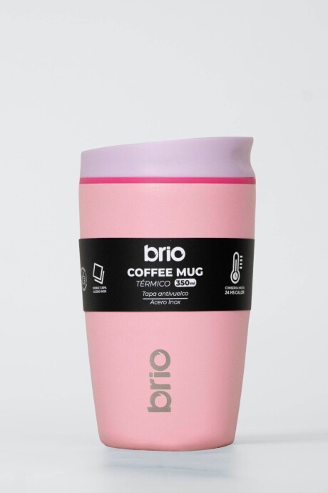 Vaso Térmico Brio Café Jarra Mug 350ml Acero Inoxidable Rosa