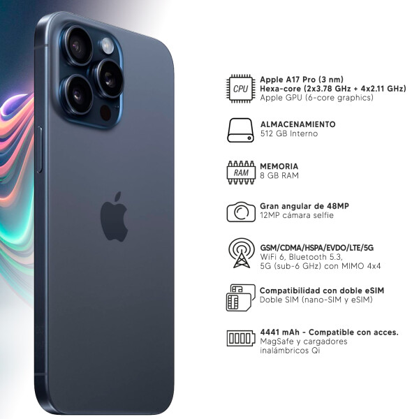 Iphone 15 Pro Max 8/512 Gb 5g AZUL