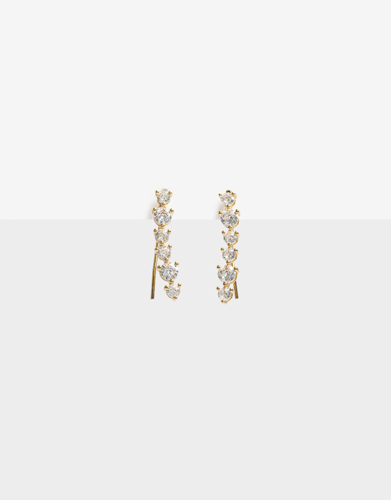 Aros Colgantes Cortos Cubic zirconia Aros Colgantes Cubic Zirconia - Dorado