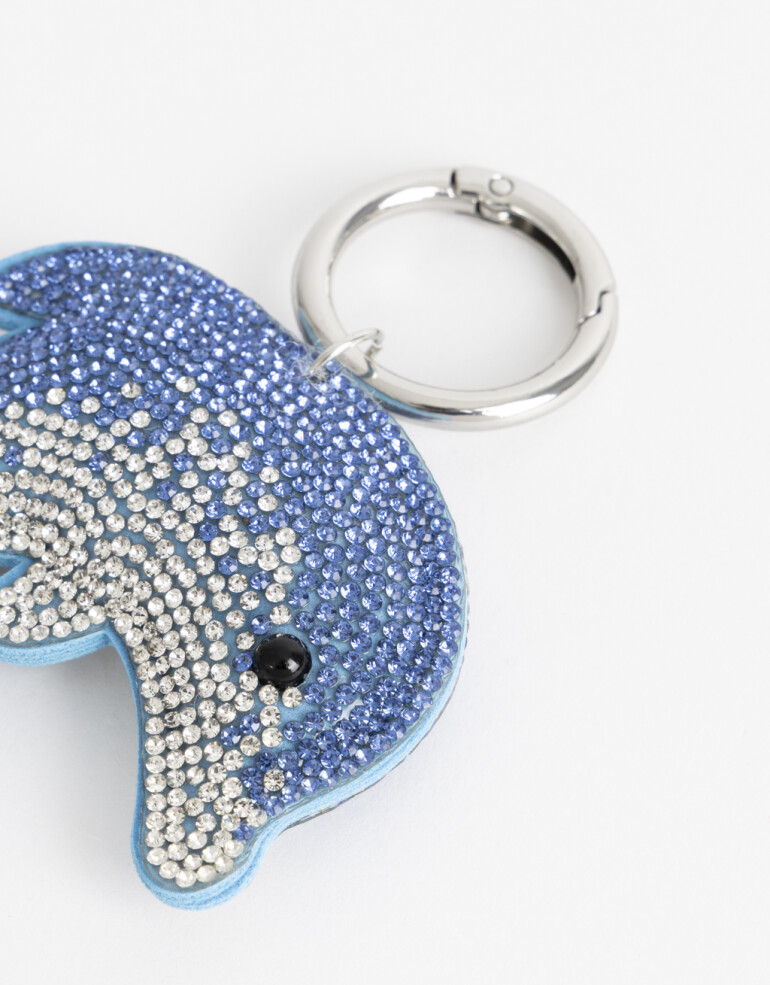 Llavero Strass Llavero Y Bag Charm Delfín Strass - Azul Medio