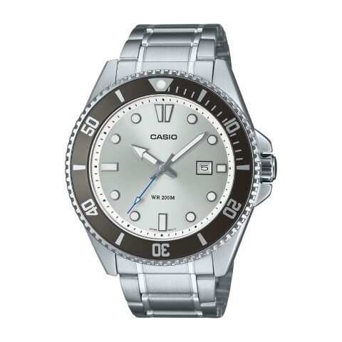 Reloj Casio MDV107D-1A3V para hombre con correa de acero Plateado