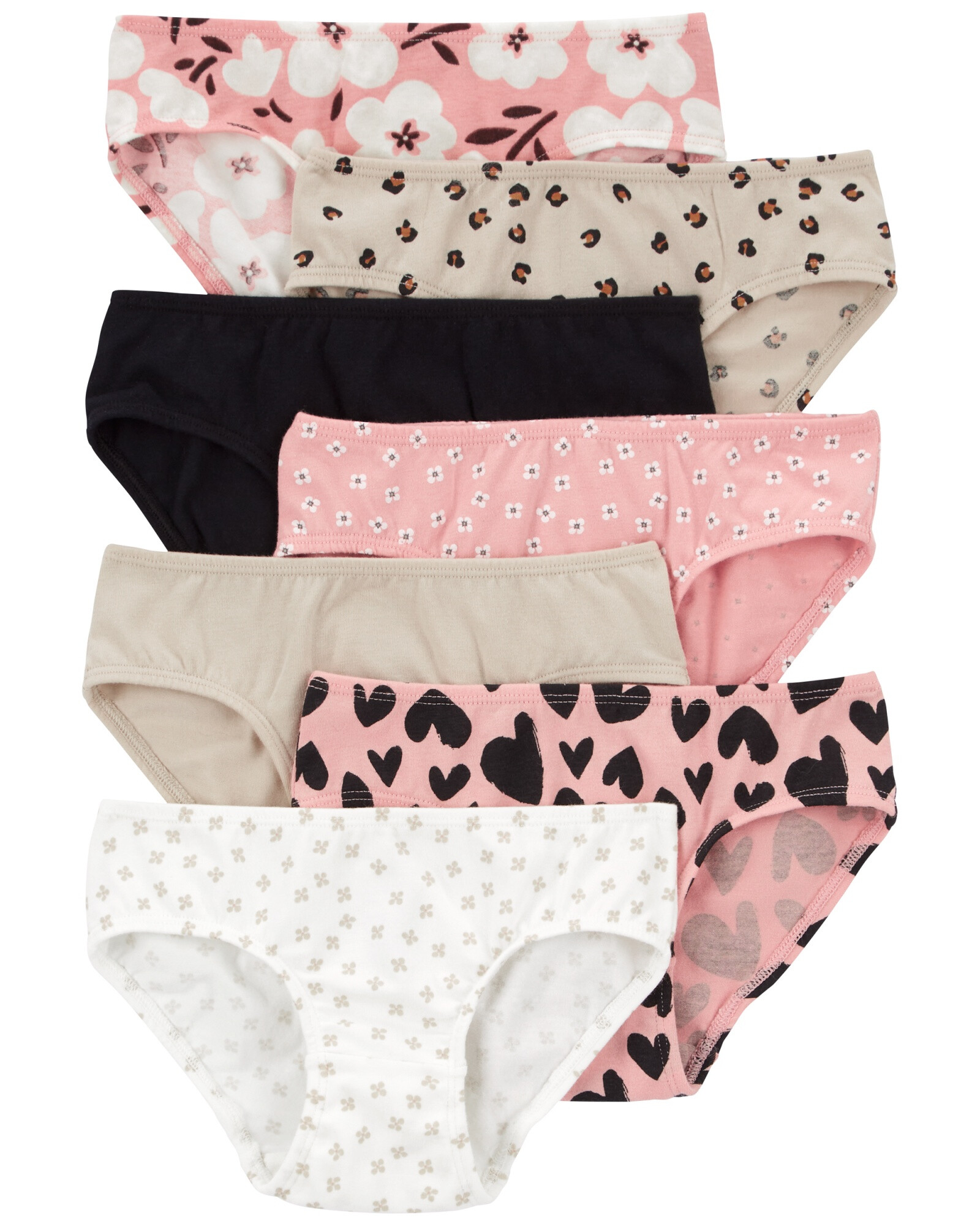 Pack siete bombachas de algodón, estampadas Pack siete bombachas de algodón, estampadas