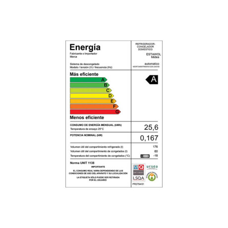Heladera Inox Inverter 251L Midea MDRT346MTR46INV