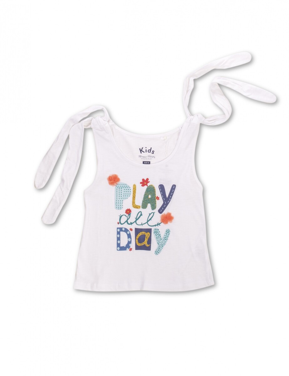 Musculosa Play All Day - Blanco 