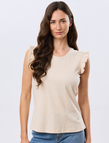 REMERA LISA DE ALGODÓN Beige