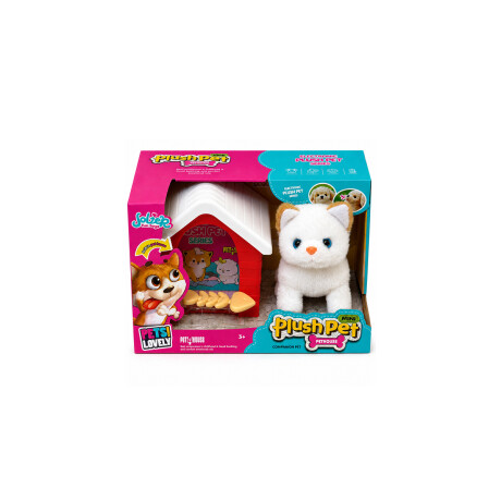 Gatito de peluche con casita y accesorios Marron