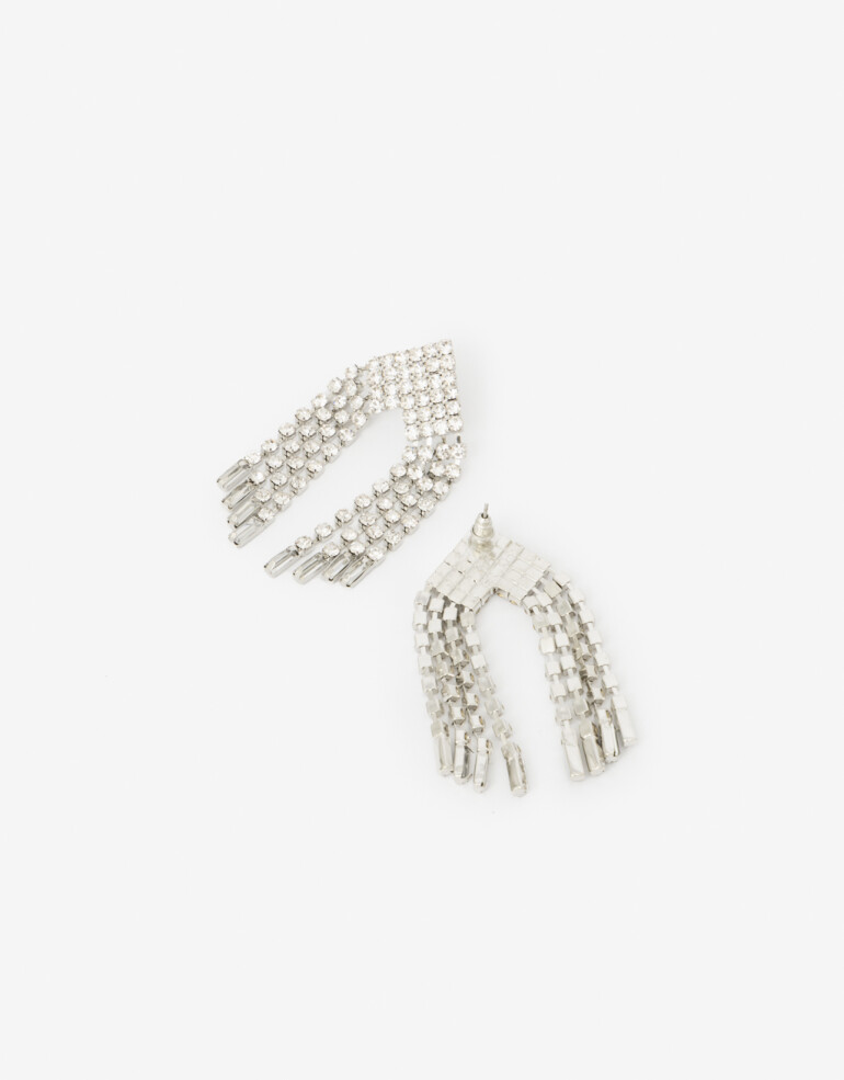 Aros Colgantes Largos Strass Aros Colgantes Strass - Cristal