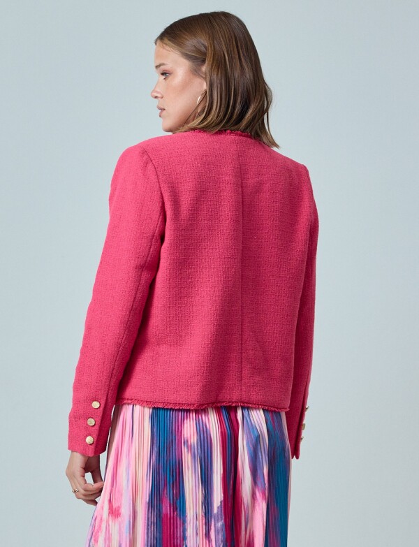 Chaqueta Tweed Crop FUCSIA