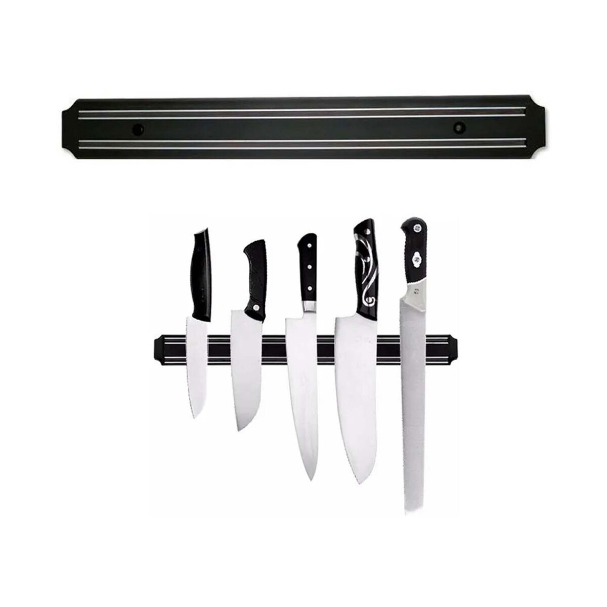Barra Imantada de Cocina para Cuchillos Herramientas 33 cm - Negro 