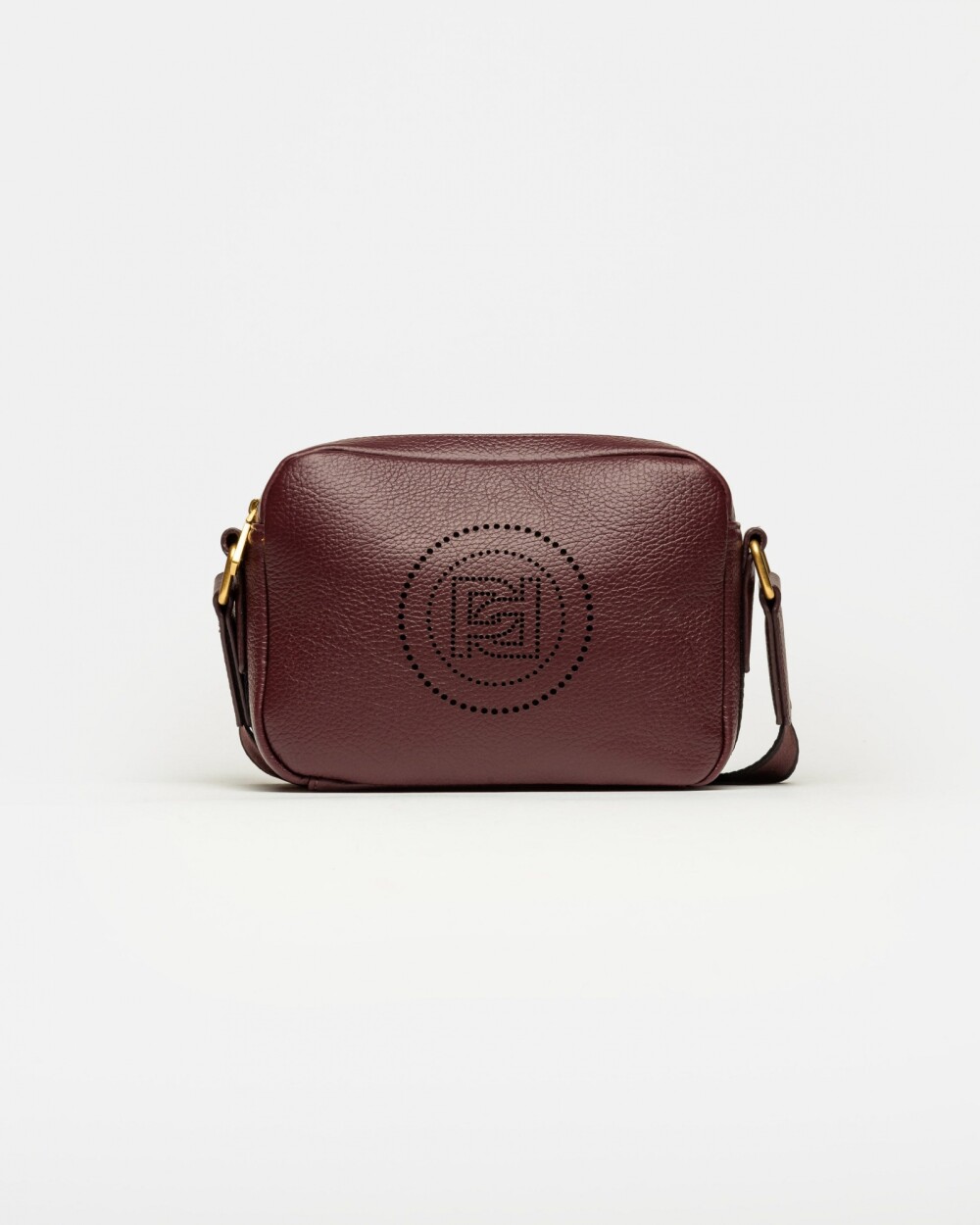 Bandolera Key en efecto cuero graneado Bordeaux