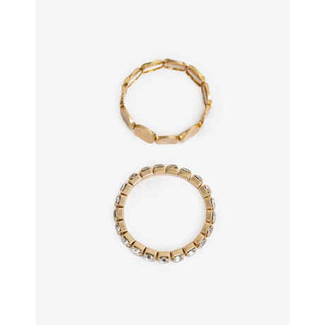Set De Pulseras Elásticas Dorado Oro Amarillo