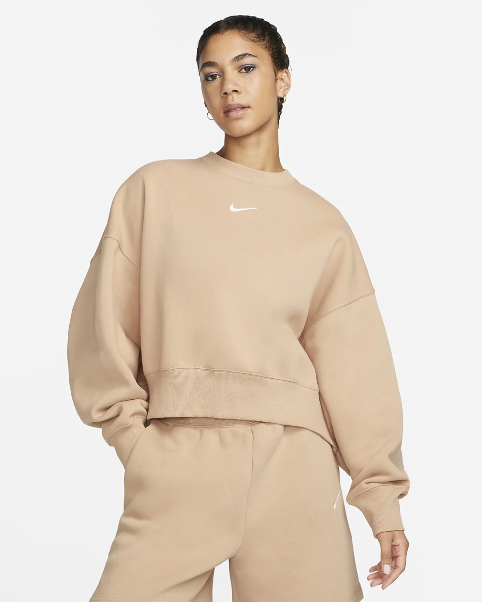 Buzo Nike Moda Dama Phnx Flc oos Crew Hemp/(Sail) - S/C 