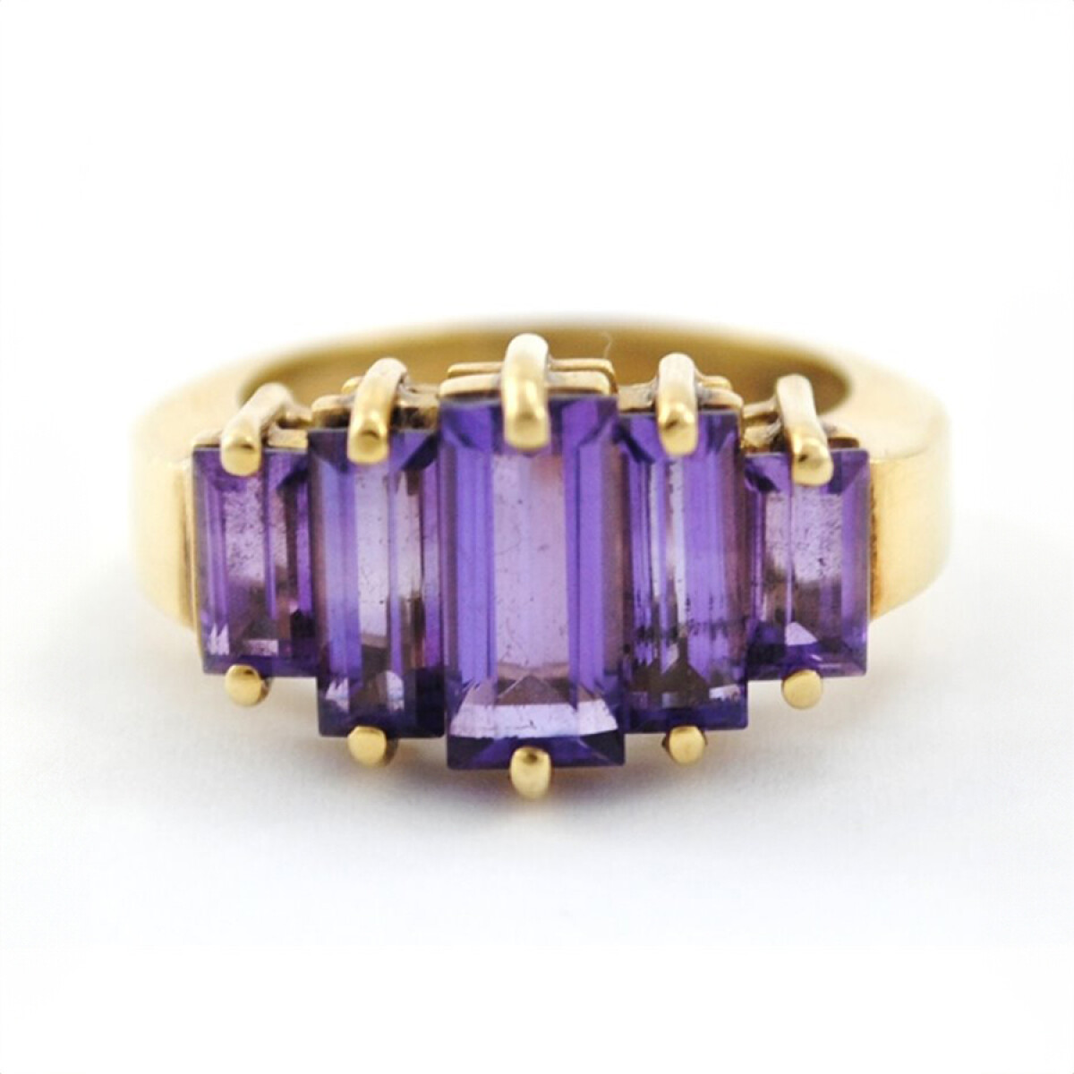 Anillo Oro 18K Y Amatistas 