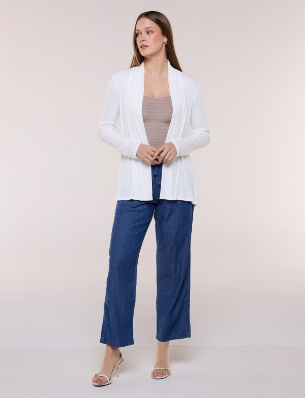 Cardigan De Punto Acanalado CRUDO