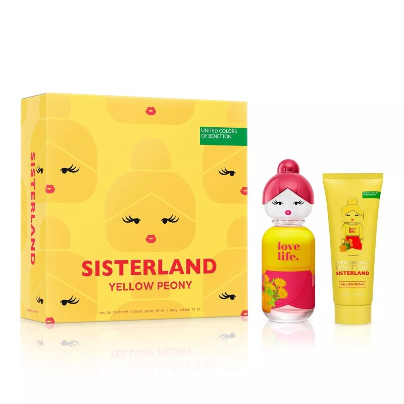 Benetton Estuche de Regalo Sisterland Yellow Peony Eau de Toilette 80ml + Body Lotion 75ml - Femenino