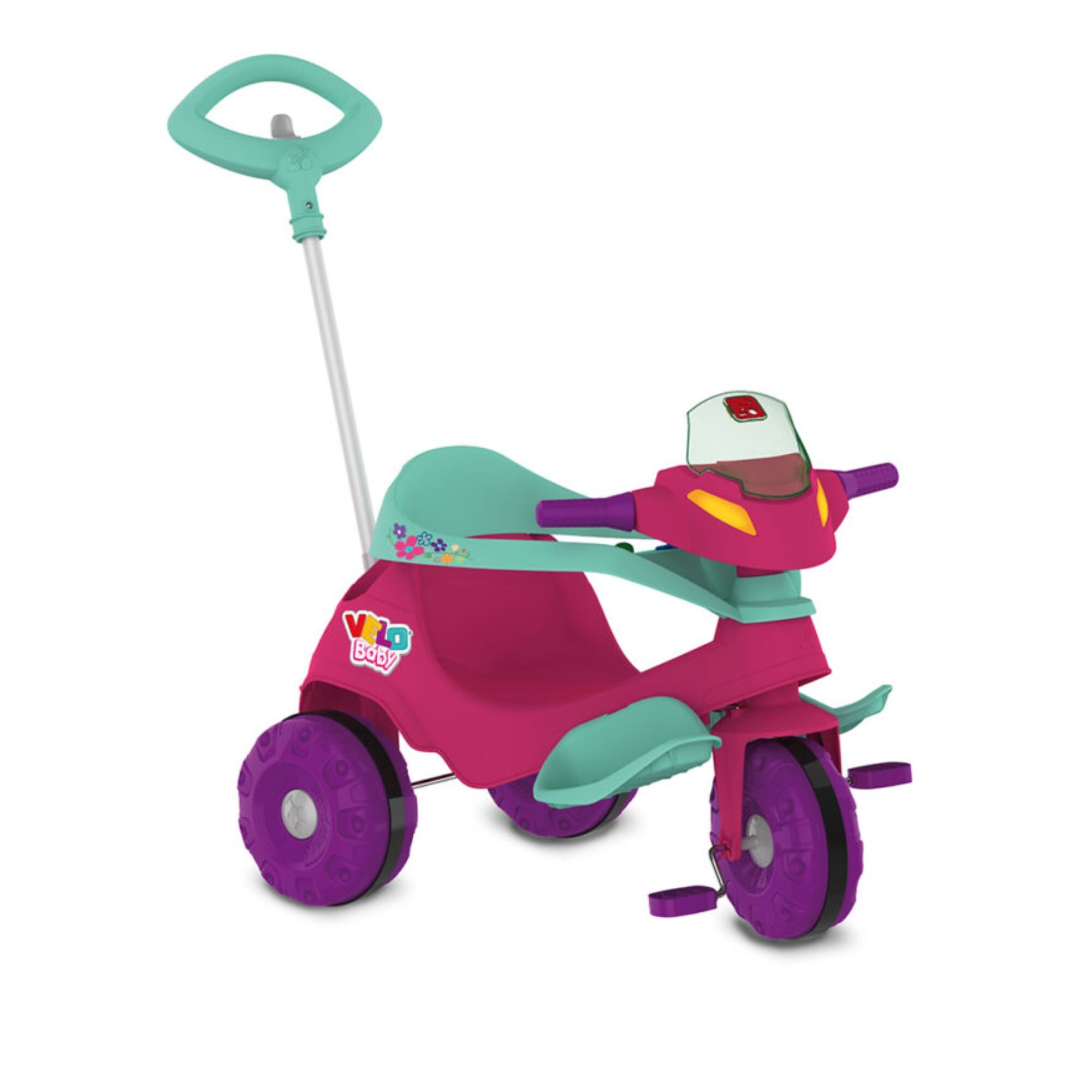 Педальный трёхколёсный велосипед-коляска Velobaby, розовый, 357