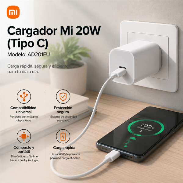 Cargador Xiaomi Mi 20w Tipo C CARGADOR XIAOMI MI 20W TIPO C