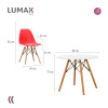 Juego de comedor Con Mesa Circular de 80cm + 2 Sillas Eames Rojo