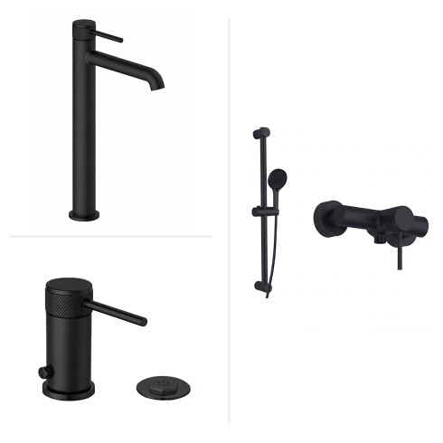 JUEGO DE GRIFERIA INCLUYE LAVATORIO ALTO,BIDET Y DUCHA EXT 000