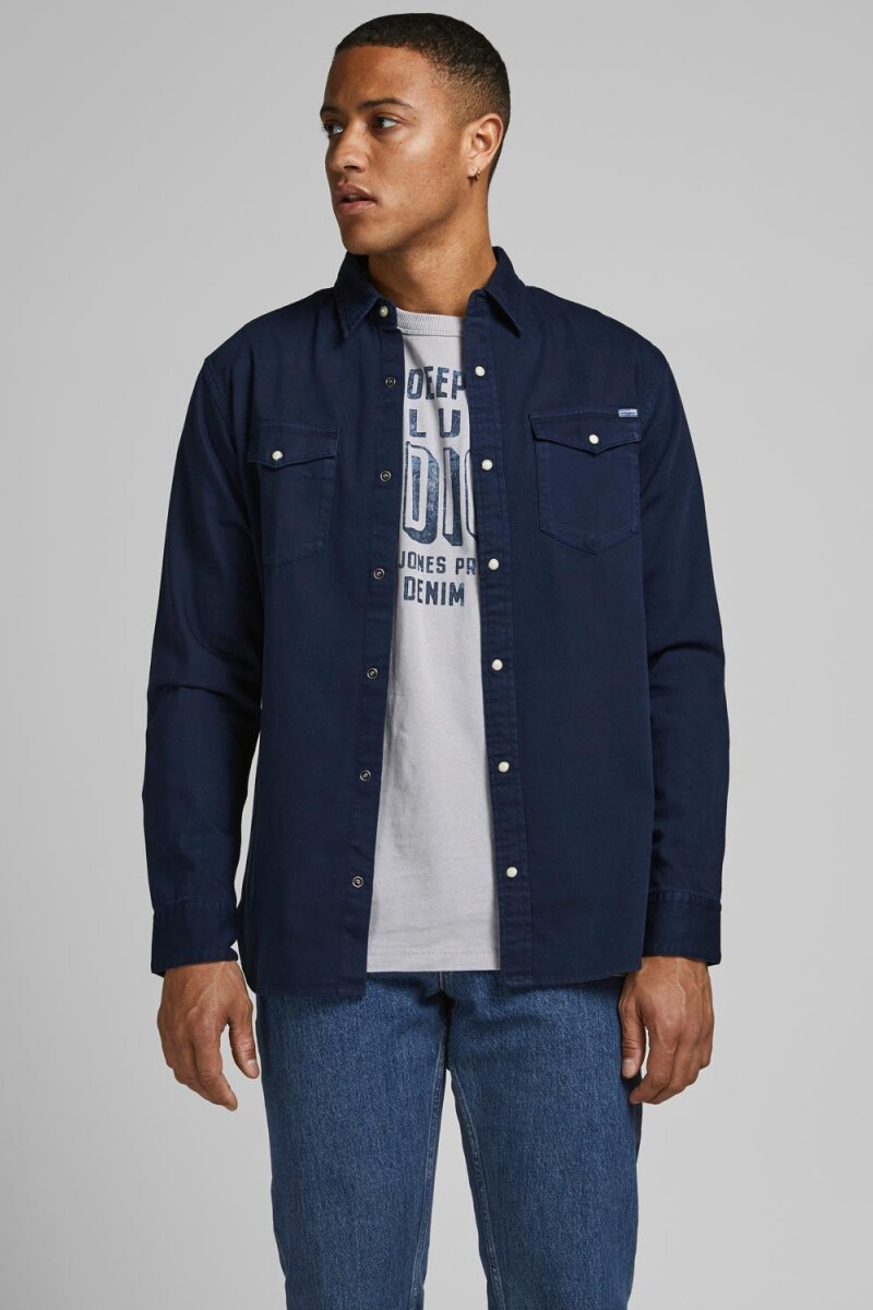 Camisa Sheridan Denim Clásica Dark Navy