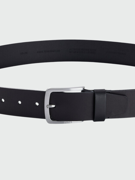 BOSS - Cinturón de Piel con logo Negro