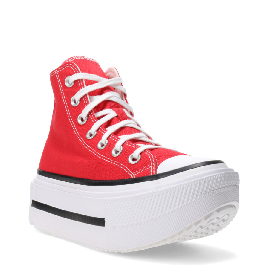 Championes Unisex Converse Ctas Lift Double Stack HI Rojo - Blanco - Negro