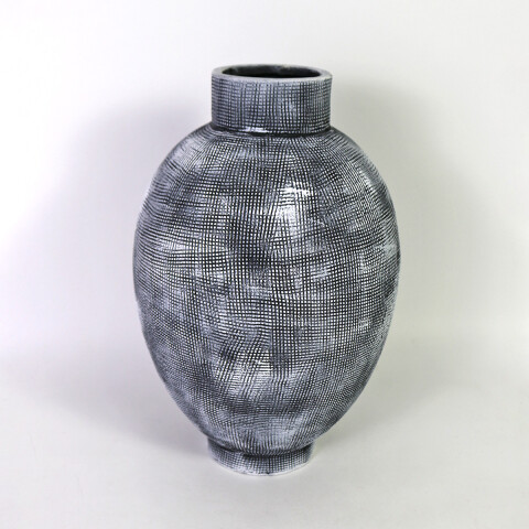 FLORERO CERAMICA GRIS COMB 23X23X35CM Unica