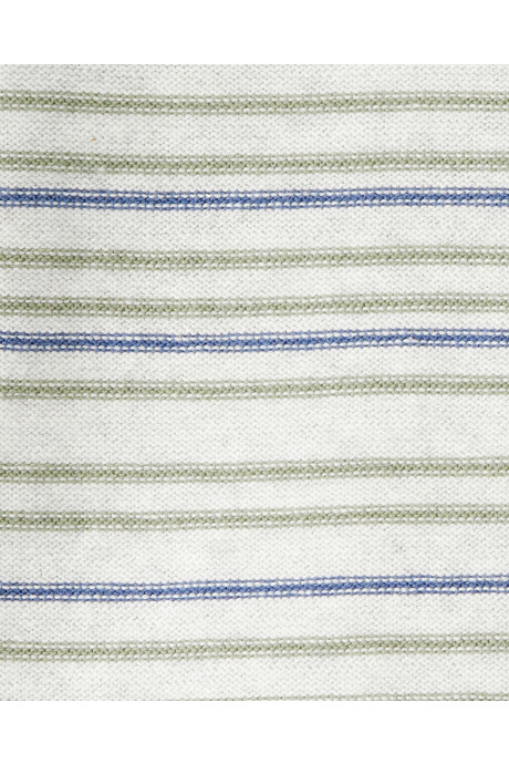 Remera henley de algodón, diseño a rayas Sin color