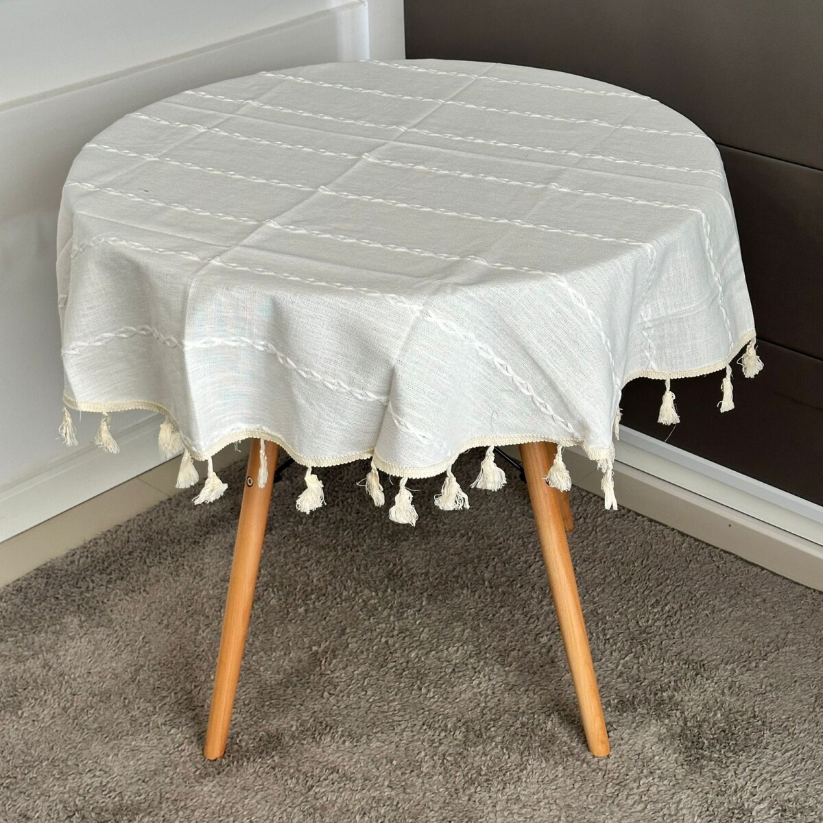 Mantel Lino Algodón Redondo Ø130cm 