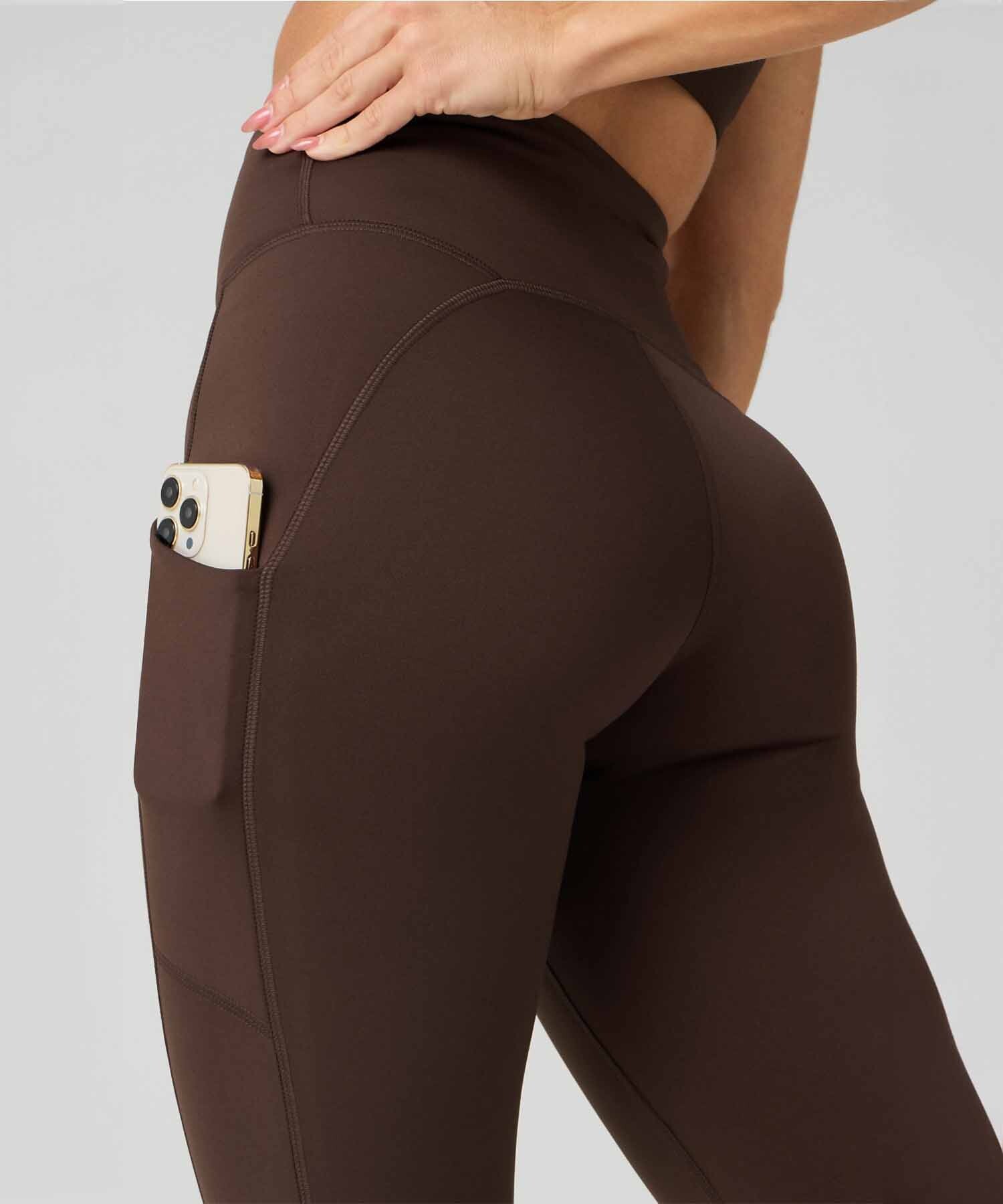 Leggings Cold Weather High-Waisted Pocket Mujer Cacao