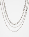 Collares Cortos Metal Set De Collares - Plateado Rodio
